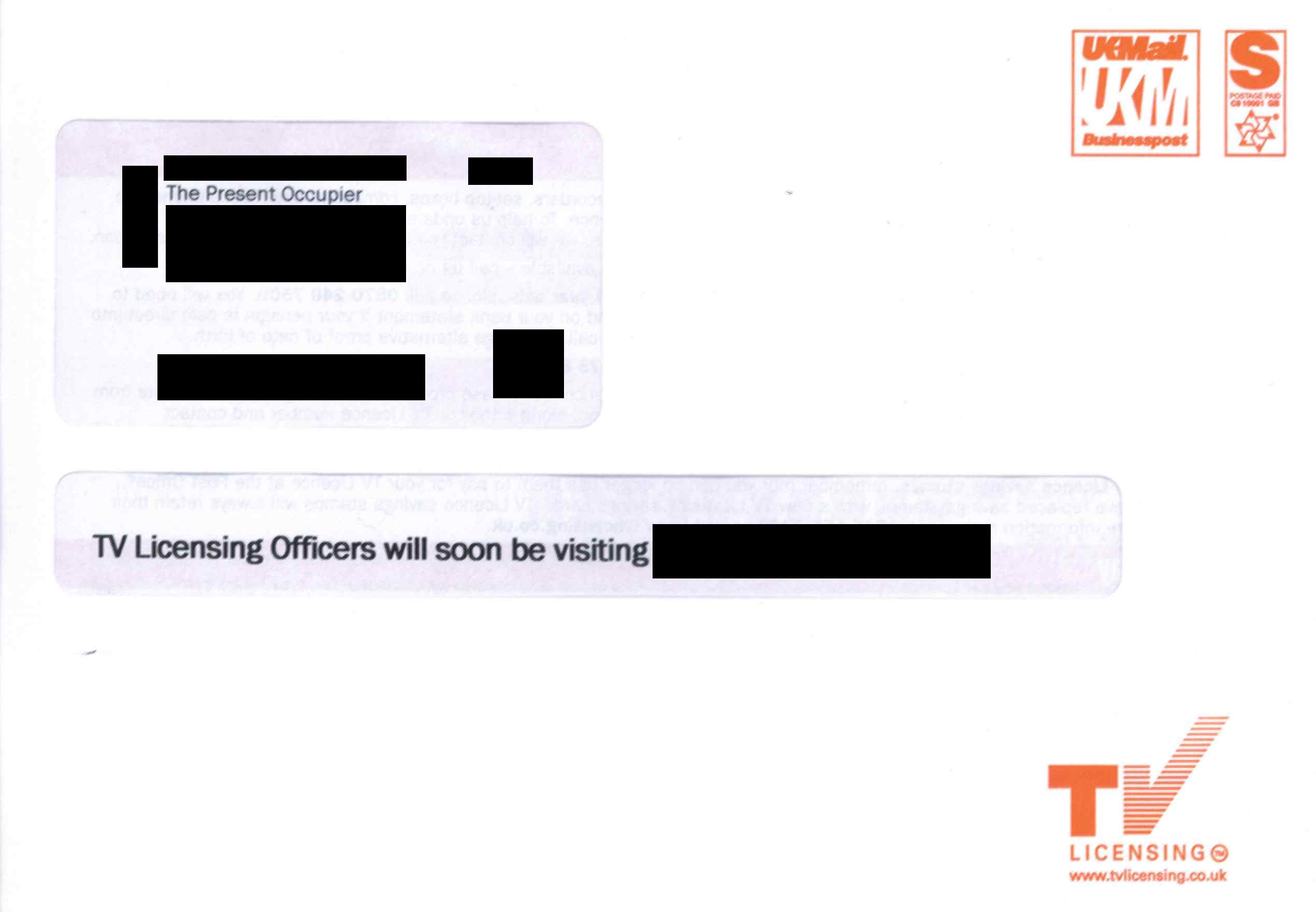 Letters from BBC Television Licensing/2007 letters